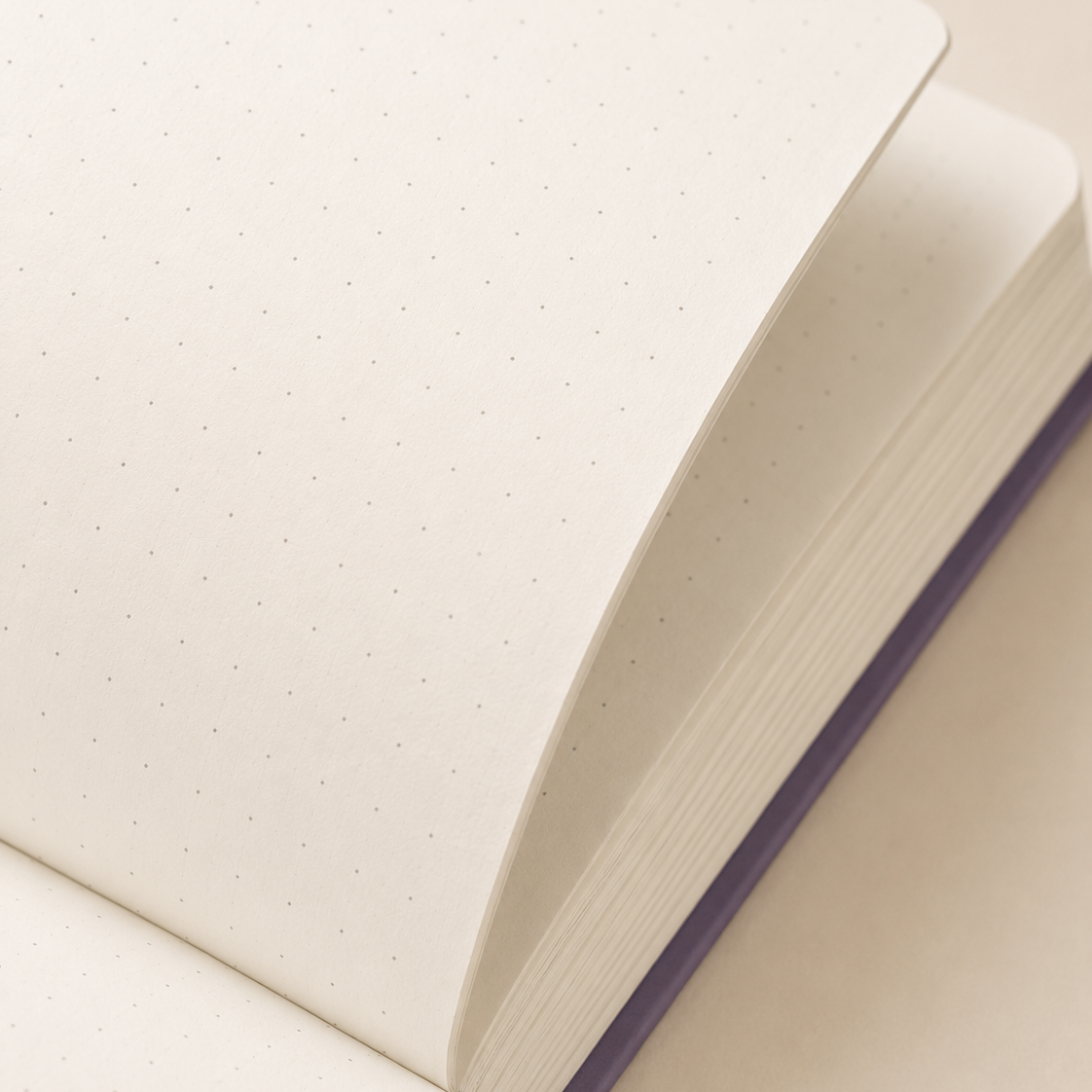 Open dotted pages of The Bindery A5 notebook, 90 GSM paper