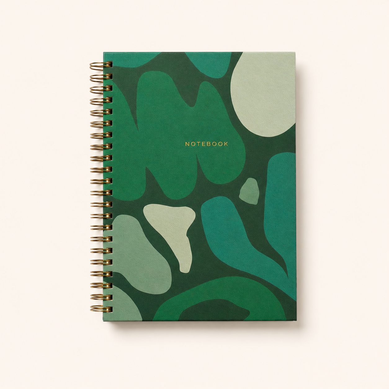 A5 gold spiral notebook by The Chronicles, front cover, neutral background