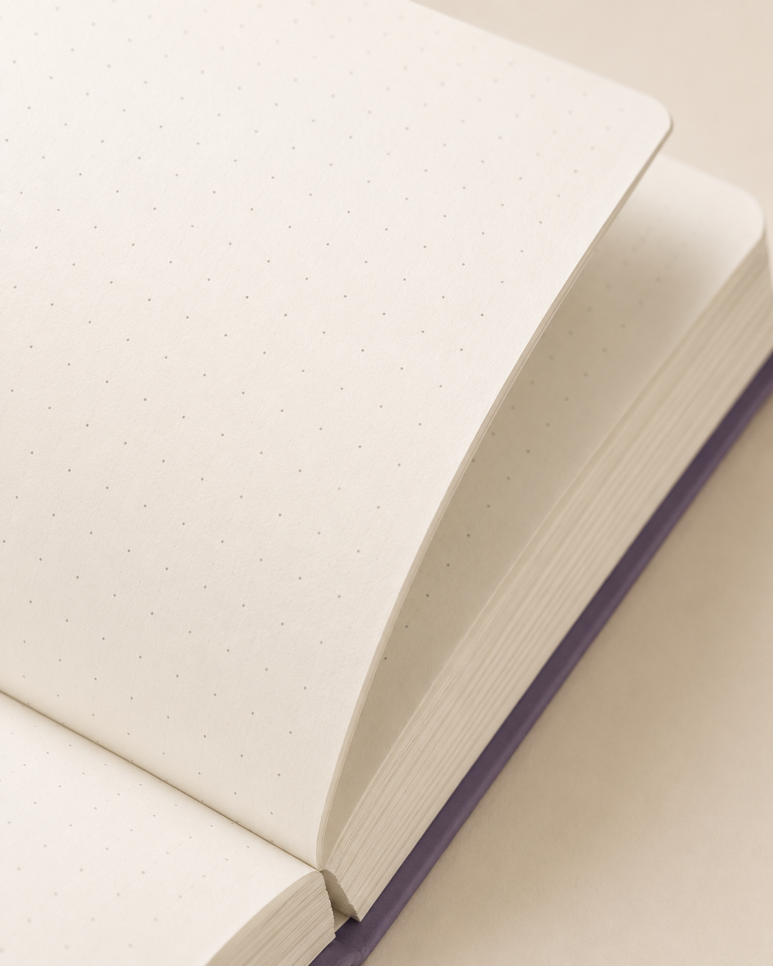 Open dotted pages of The Bindery A5 notebook, 90 GSM paper
